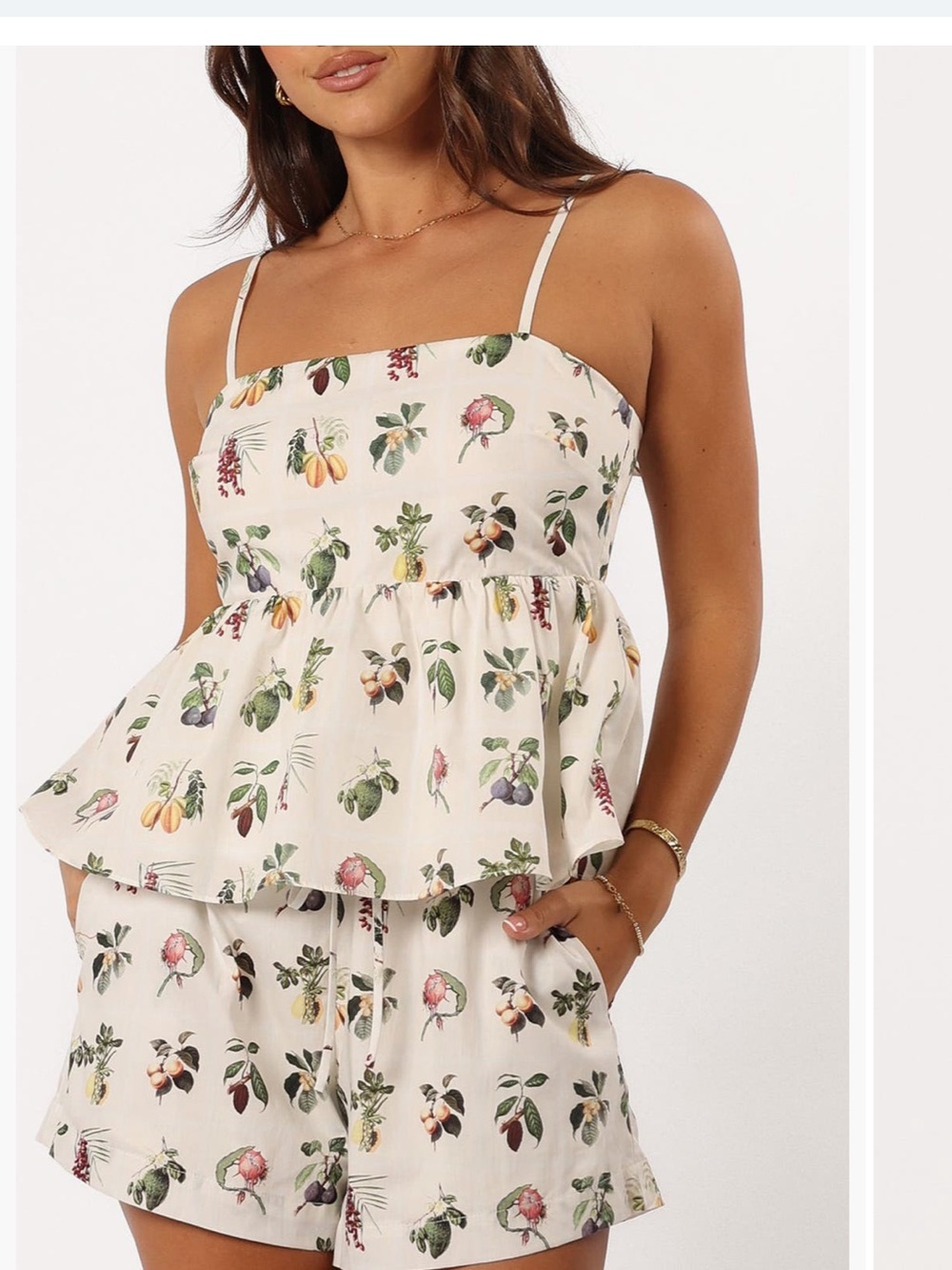 Petal & Pup Cream Botanique Cotton
Peplum Top
